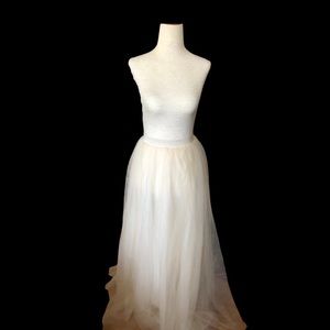 NWOT Champagne Ivory Softcore Feminine Plus‎ Size Maxi Tulle Skirt 3X